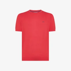 Outlet T-shirt in maglia in cotone rosso Uomo Maglie
