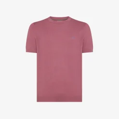 Best T-shirt in maglia in cotone rosa scuro Uomo Maglie