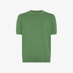Online T-shirt in maglia in cotone verde salvia Uomo Maglie