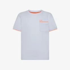 Sale T-shirt in piquet bianco con bordi fluo Bambino T-Shirts