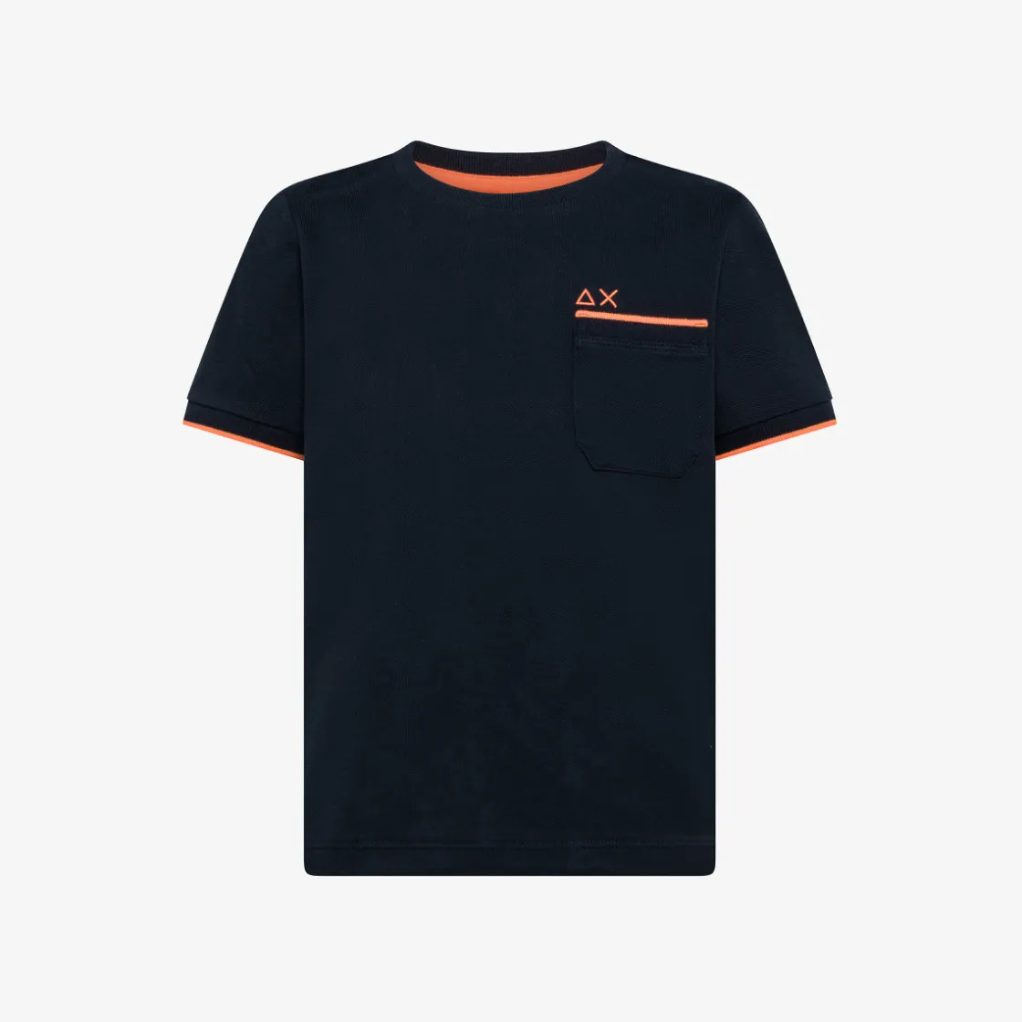 Online T-shirt in piquet blu navy con bordi fluo Bambino T-Shirts