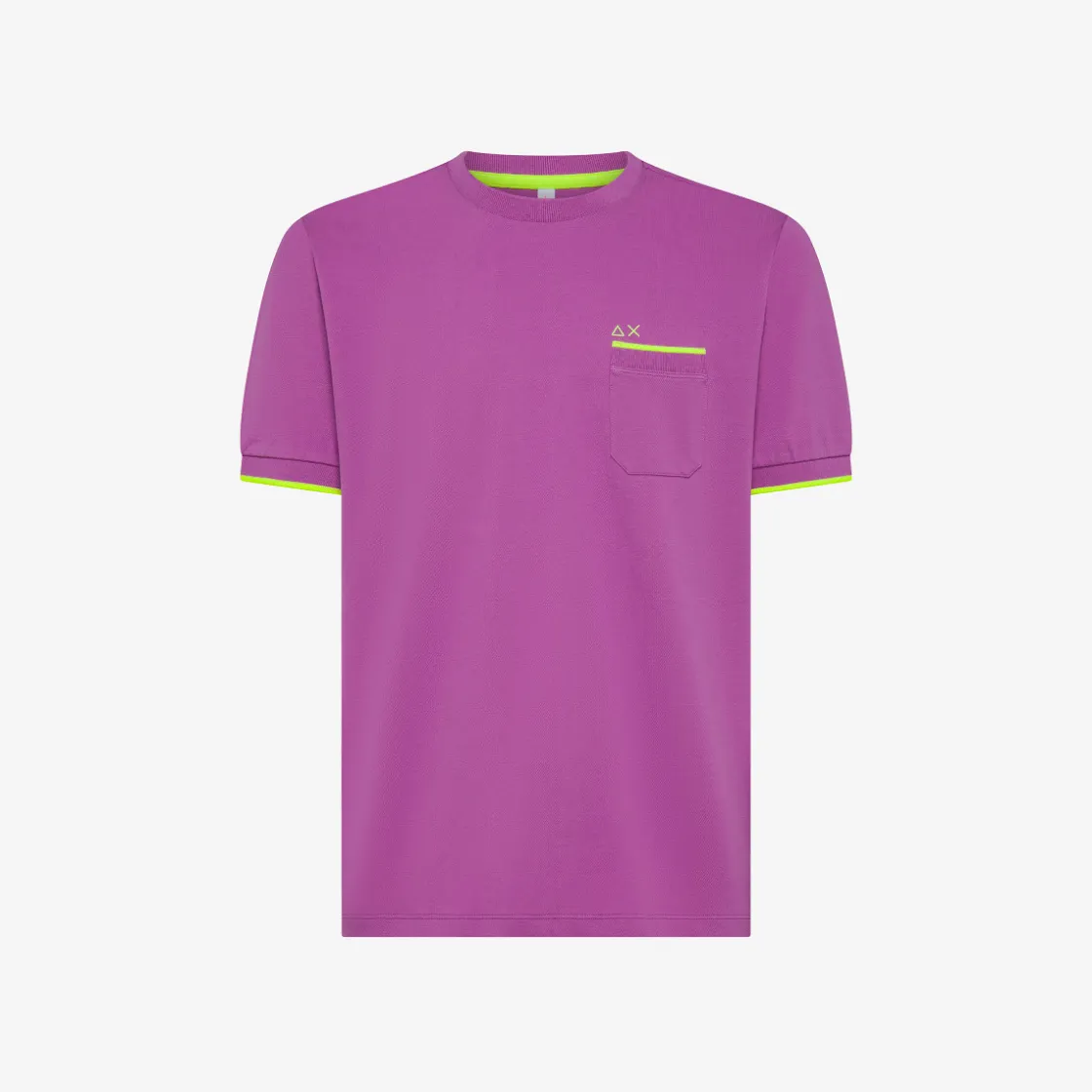 Clearance T-shirt in piquet ciclamino con logo fluo Uomo T-Shirts