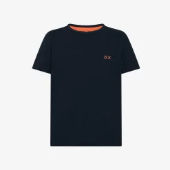 Discount T-shirt in piquet di cotone blu navy Bambino T-Shirts
