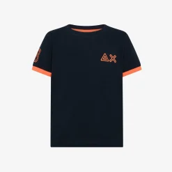 Fashion T-shirt in piquet di cotone blu navy Bambino T-Shirts