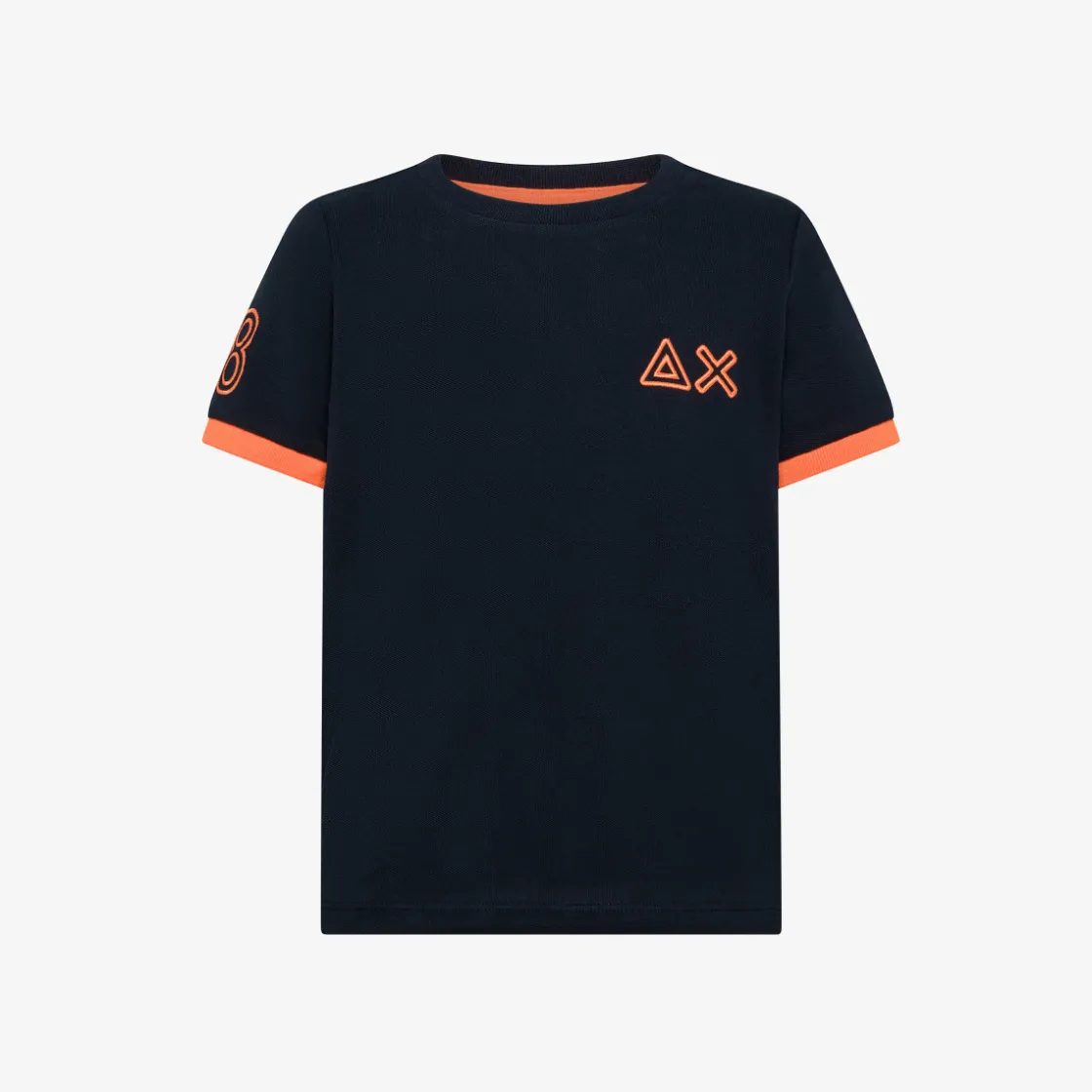 Fashion T-shirt in piquet di cotone blu navy Bambino T-Shirts
