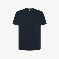 Fashion T-shirt in piquet di cotone blu navy Uomo T-Shirts