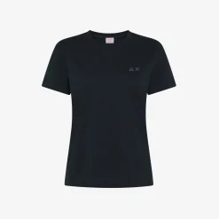 Outlet T-shirt in piquet di cotone blu navy Donna T-Shirts