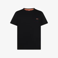 Discount T-shirt in piquet di cotone nero Bambino T-Shirts