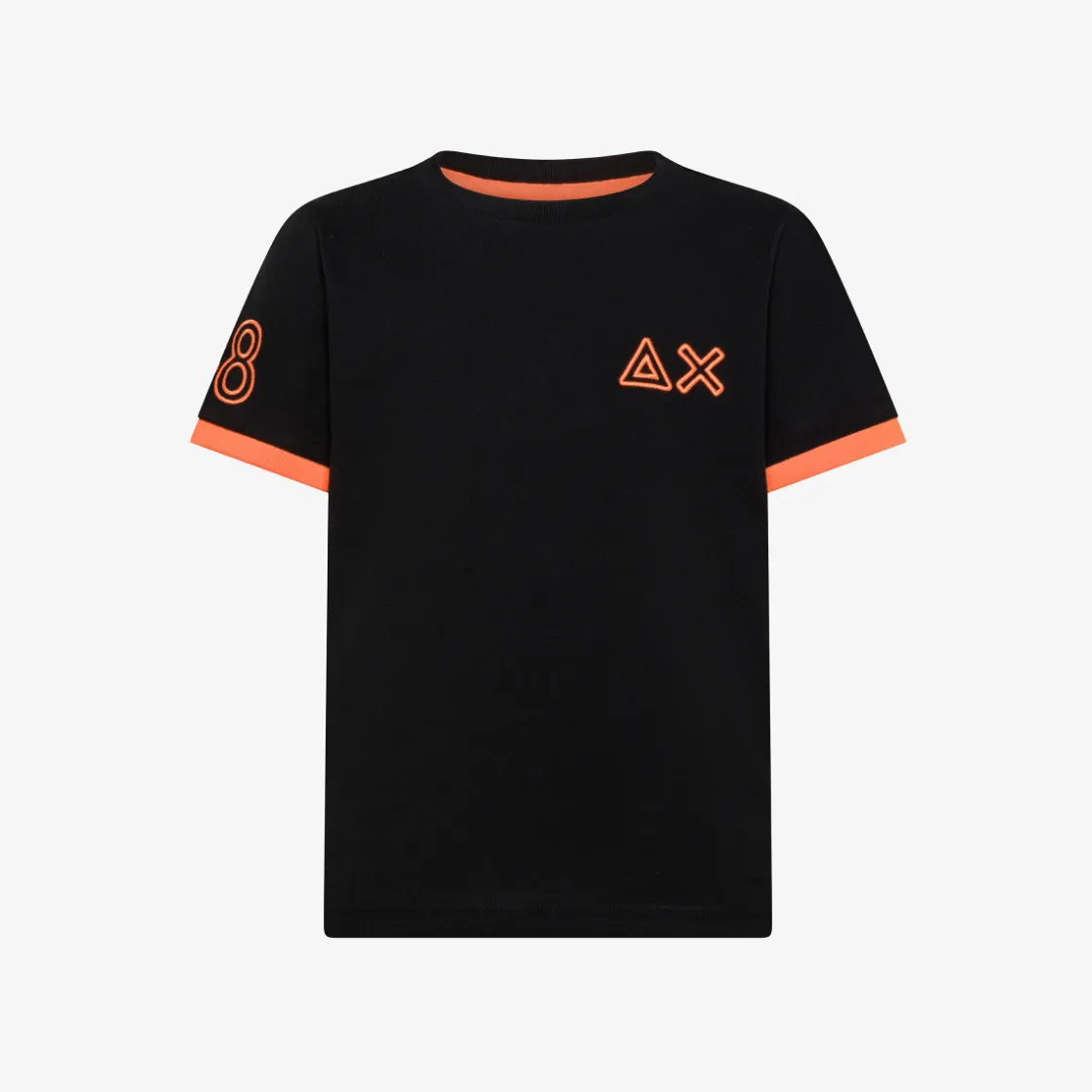 New T-shirt in piquet di cotone nero Bambino T-Shirts