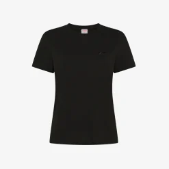 Discount T-shirt in piquet di cotone nero Donna T-Shirts