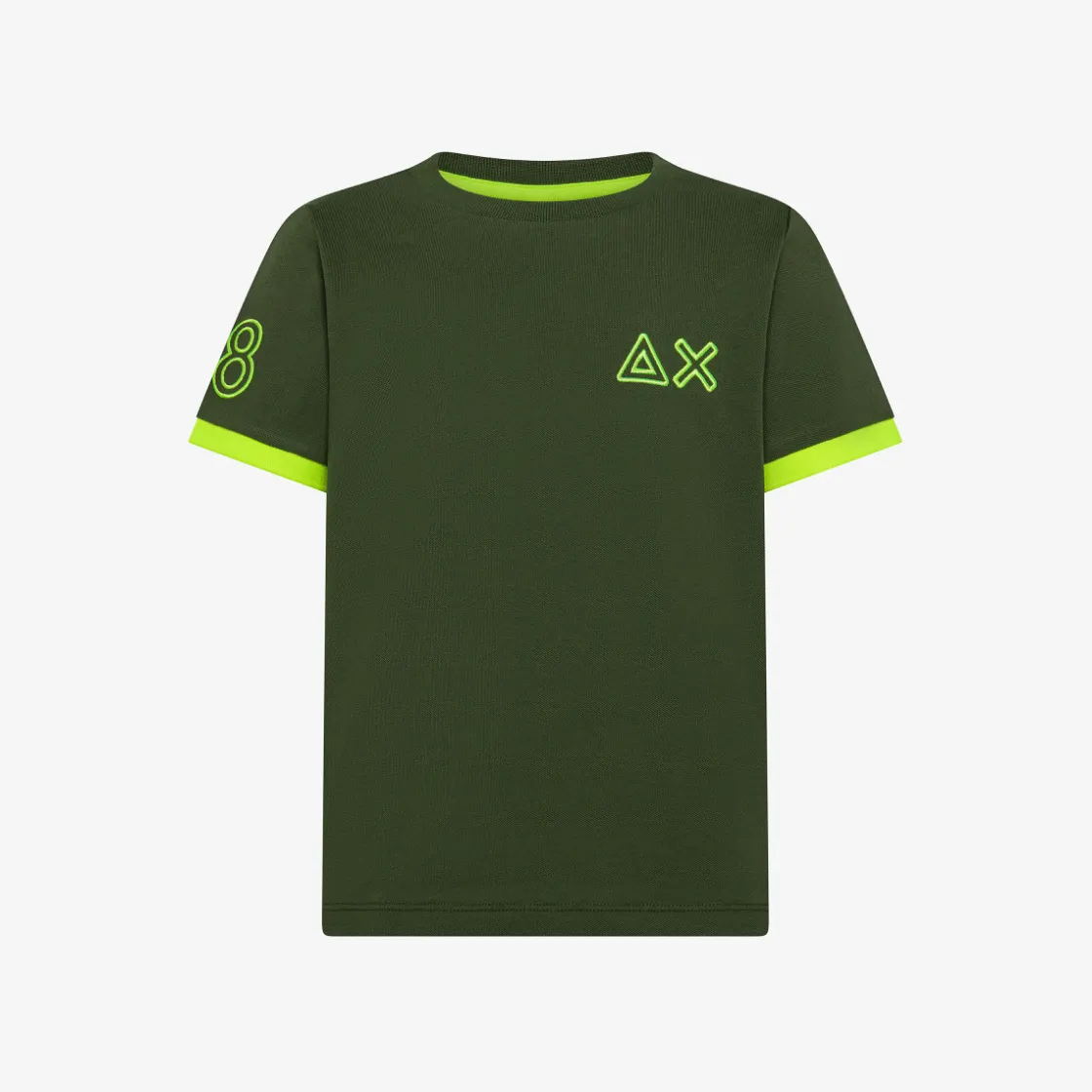 Outlet T-shirt in piquet di cotone verde scuro Bambino T-Shirts