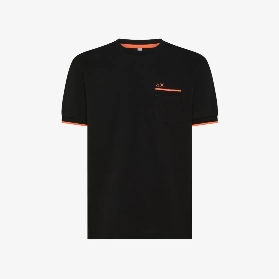 Discount T-shirt in piquet nero con logo fluo Uomo T-Shirts