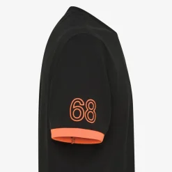 Hot T-shirt in piquet nero con ricami Uomo T-Shirts