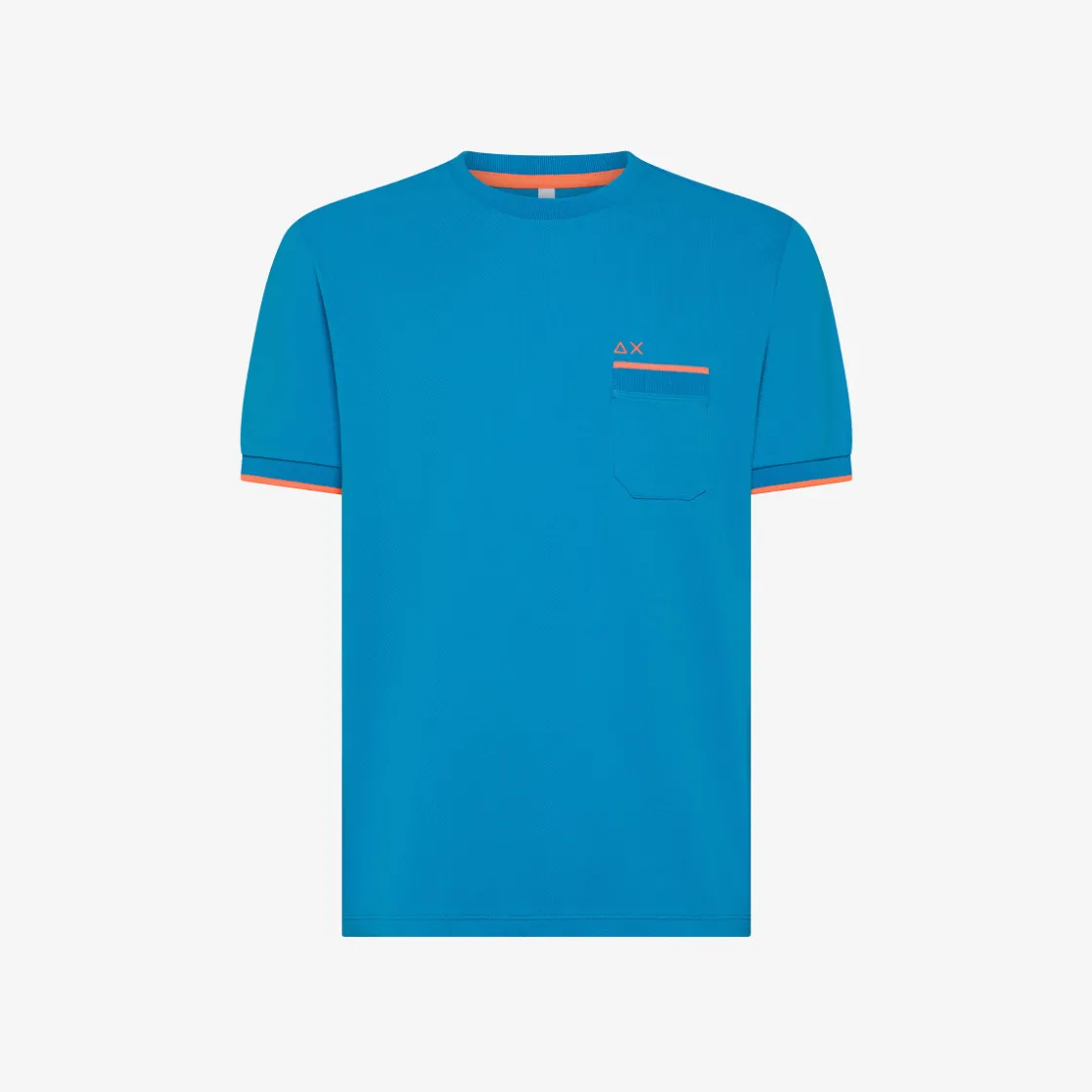 Clearance T-shirt in piquet ottanio chiaro con logo fluo Uomo T-Shirts