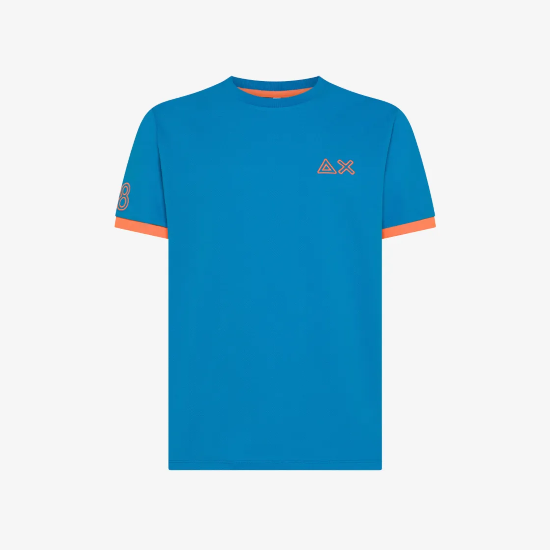 Fashion T-shirt in piquet ottanio chiaro con ricami Uomo T-Shirts