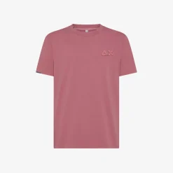 Outlet T-shirt rosa scuro con lavaggio vintage Uomo T-Shirts