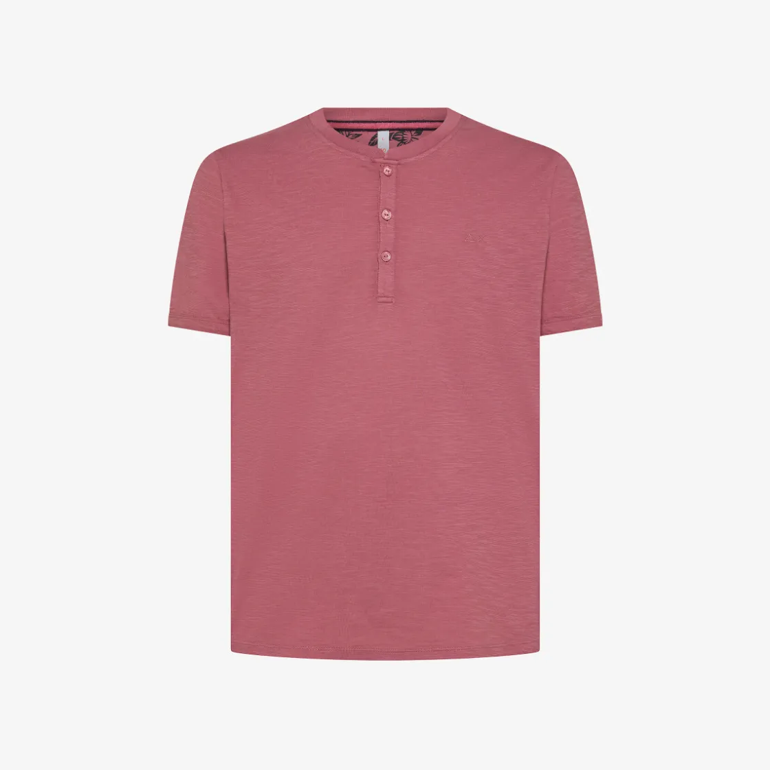 Sale T-shirt serafino in jersey di cotone rosa scuro Uomo T-Shirts