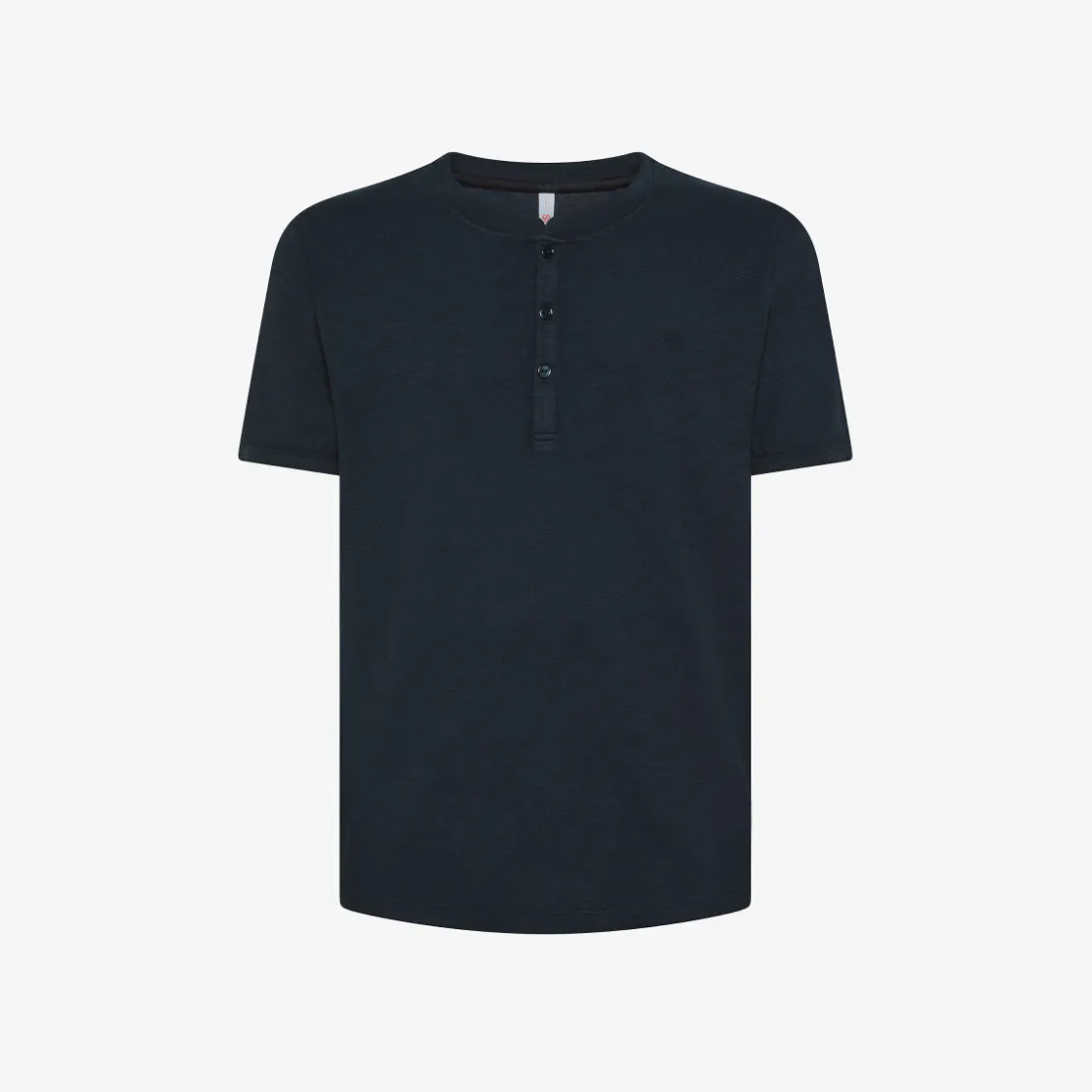 Discount T-shirt serafino in jersey di cotone blu navy Uomo T-Shirts