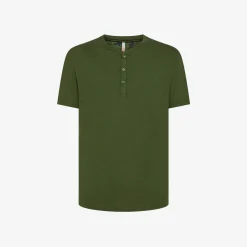 Best T-shirt serafino in jersey di cotone verde scuro Uomo T-Shirts