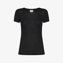 Outlet T-shirt slim fit in modal bianco panna Donna T-Shirts