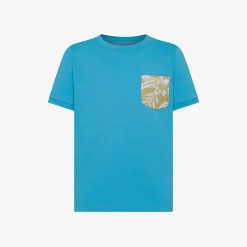 Outlet T-shirt turchese con stampa floreale Bambino T-Shirts