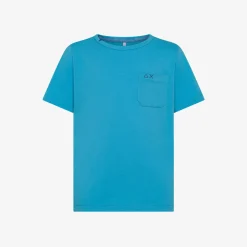 Online T-shirt turchese con taschino Bambino T-Shirts