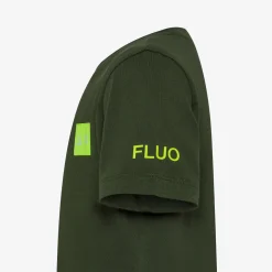 Clearance T-shirt verde scuro con patch fluo Bambino T-Shirts