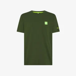 Online T-shirt verde scuro con patch fluo Uomo T-Shirts