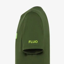 Online T-shirt verde scuro con patch fluo Uomo T-Shirts