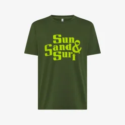 Clearance T-shirt verde scuro con stampa fluo Bambino T-Shirts