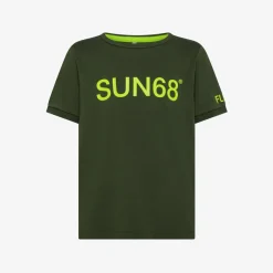Clearance T-shirt verde scuro con stampa fluo Bambino T-Shirts