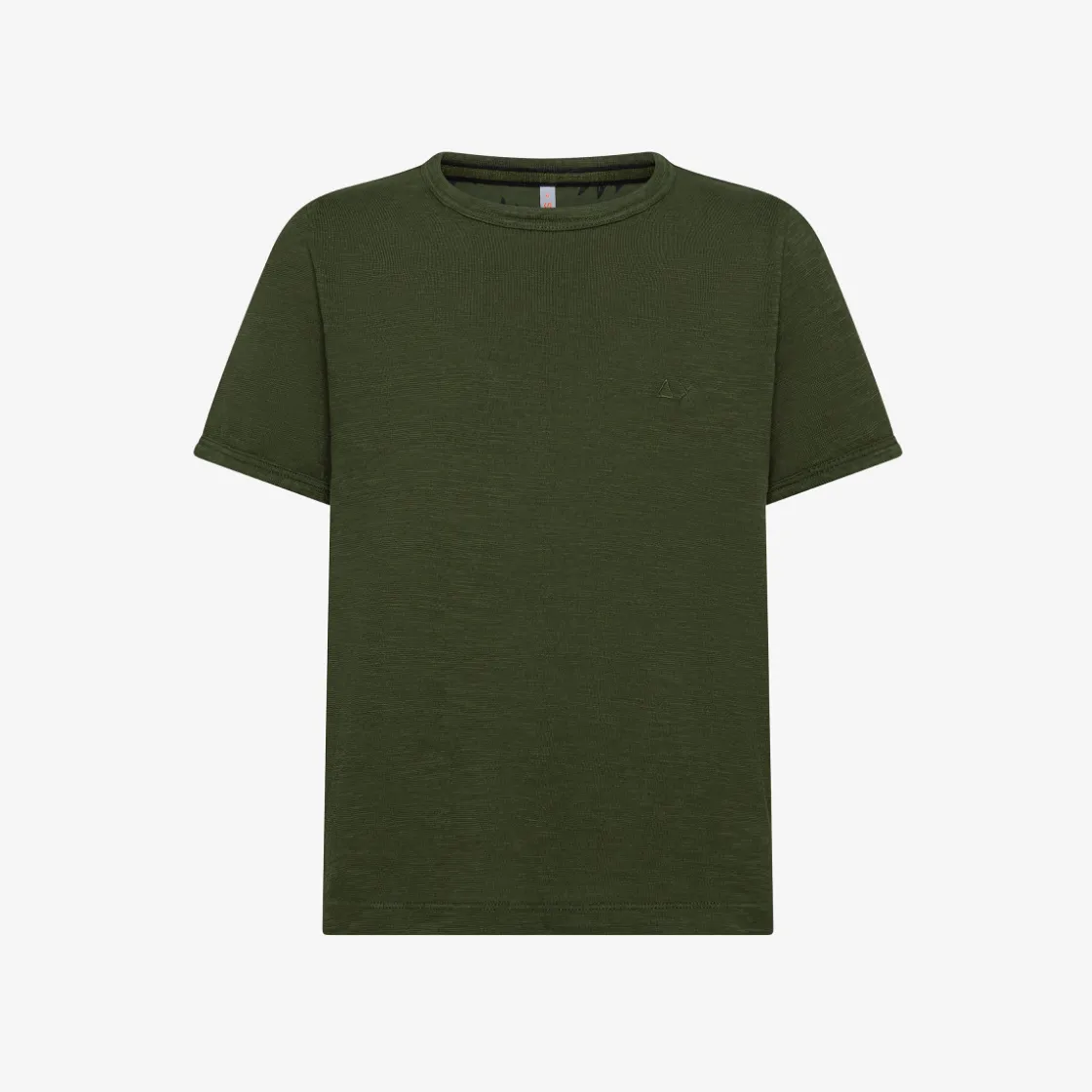 Outlet T-shirt verde scuro in cotone fiammato Bambino T-Shirts